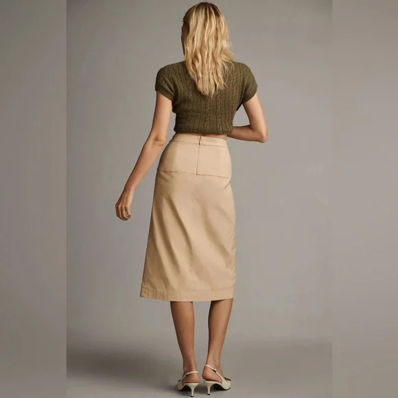 NWT Anthropologie Tan Pencil Skirt - size 12 - Picture 2 of 12